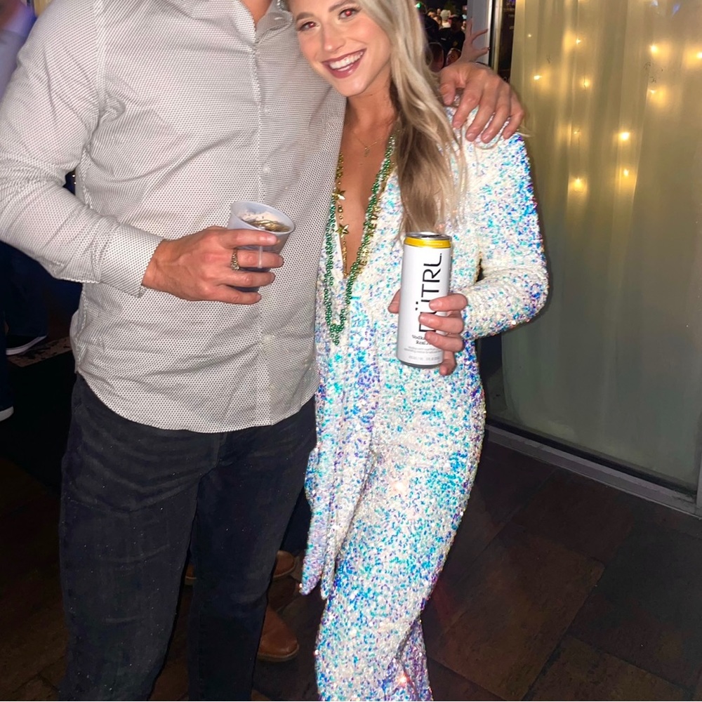 Show Me Your Mumu white sequin jumpsuit